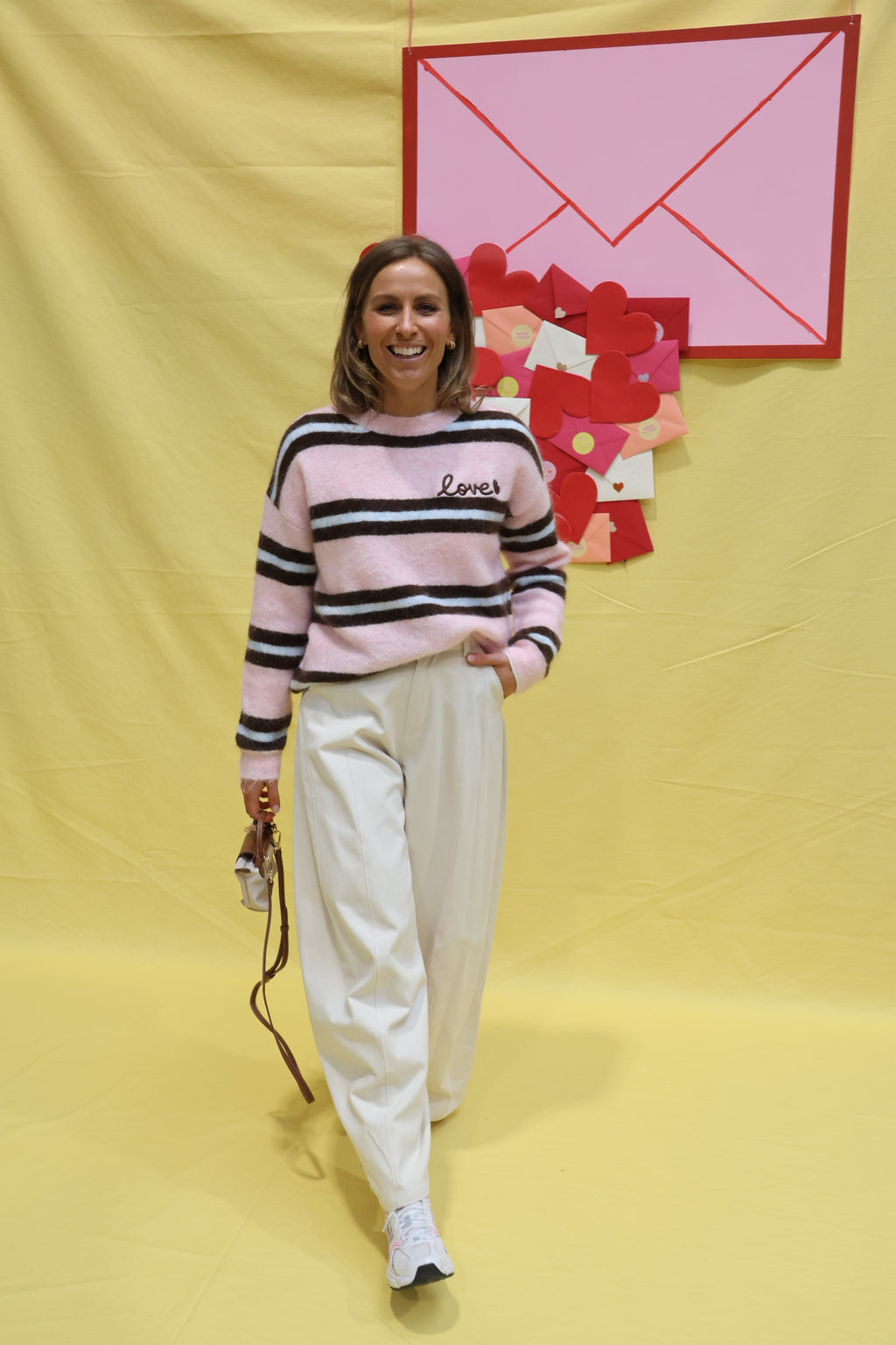 Mina love knit roze/bruin