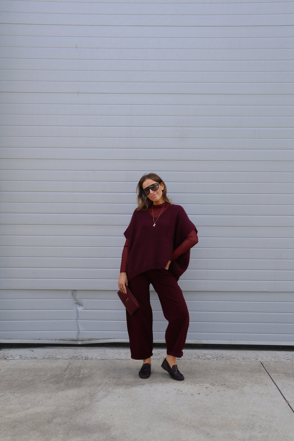 Ophélie balloon jeans bordeaux