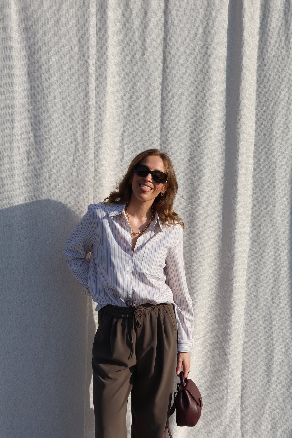 Fleur gestreept hemdje beige