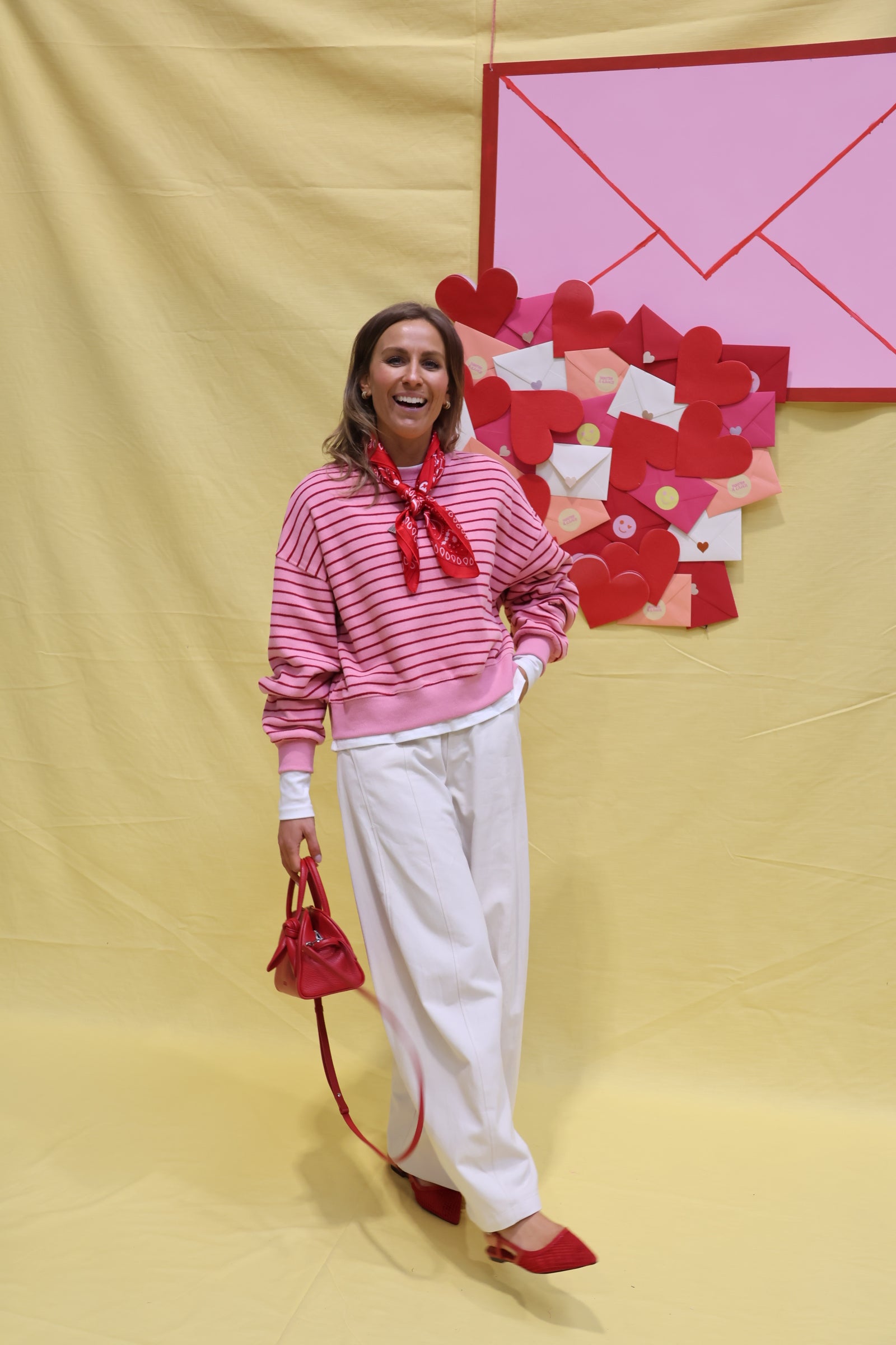 Lumi striped sweater roze