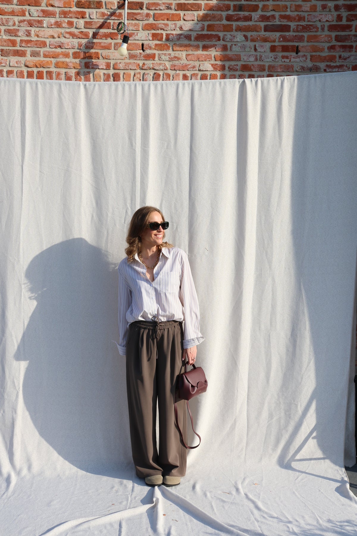Amara pantalon kaki/bruin