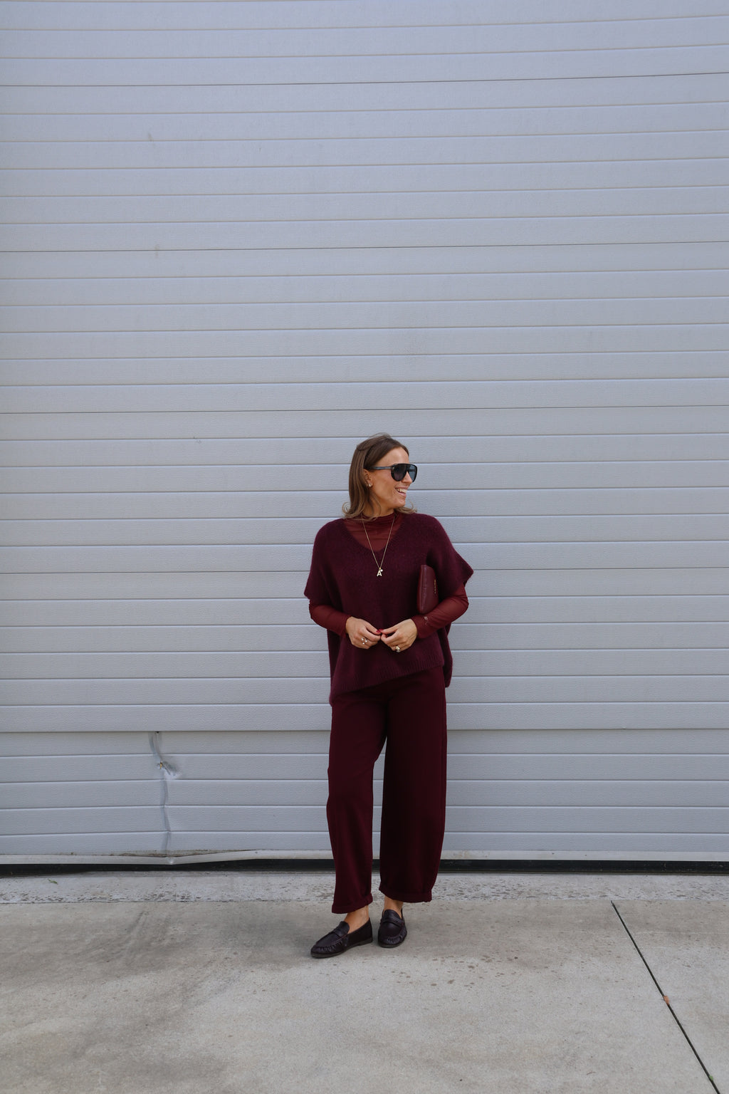 Zoë mesh top bordeaux