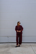 Zoë mesh top bordeaux