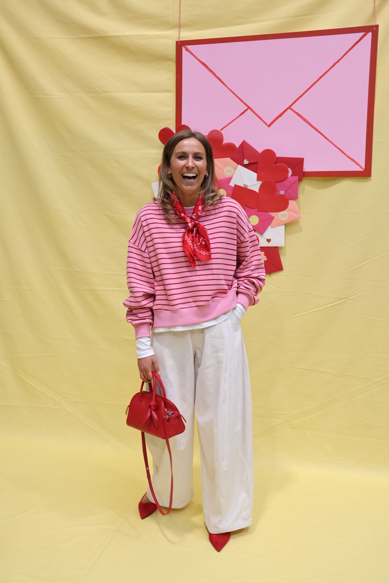 Lumi striped sweater roze