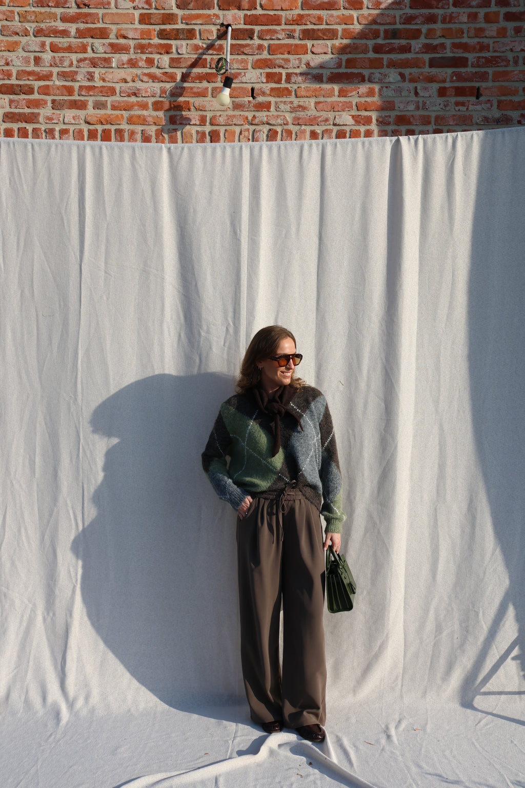 Amara pantalon kaki/bruin