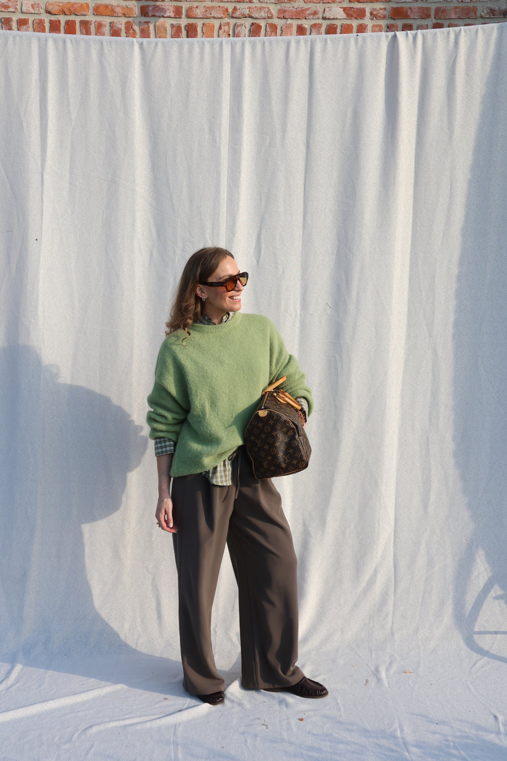 Amara pantalon kaki/bruin