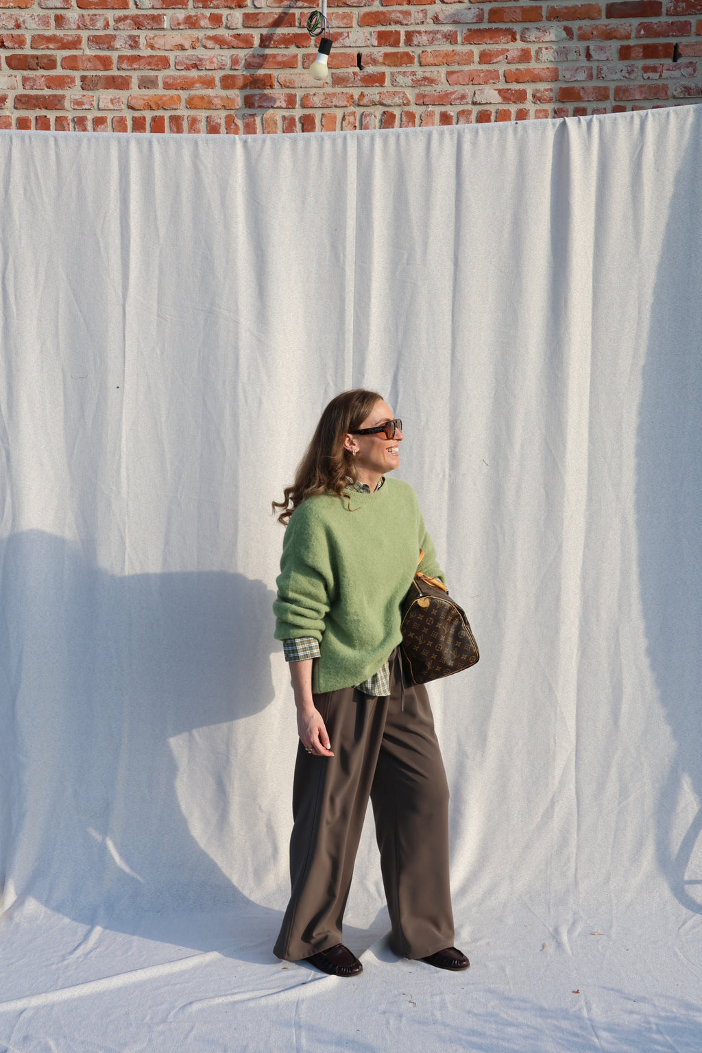 Amara pantalon kaki/bruin