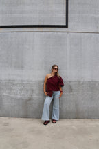 Lauren one shoulder blouse bordeaux