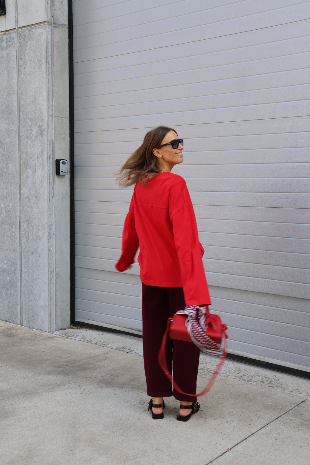 Annabel oversized longsleeve rood
