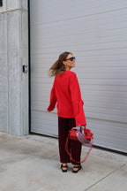 Annabel oversized longsleeve rood