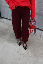 Ophélie balloon jeans bordeaux