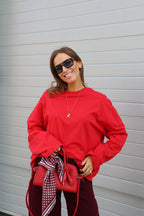 Annabel oversized longsleeve rood