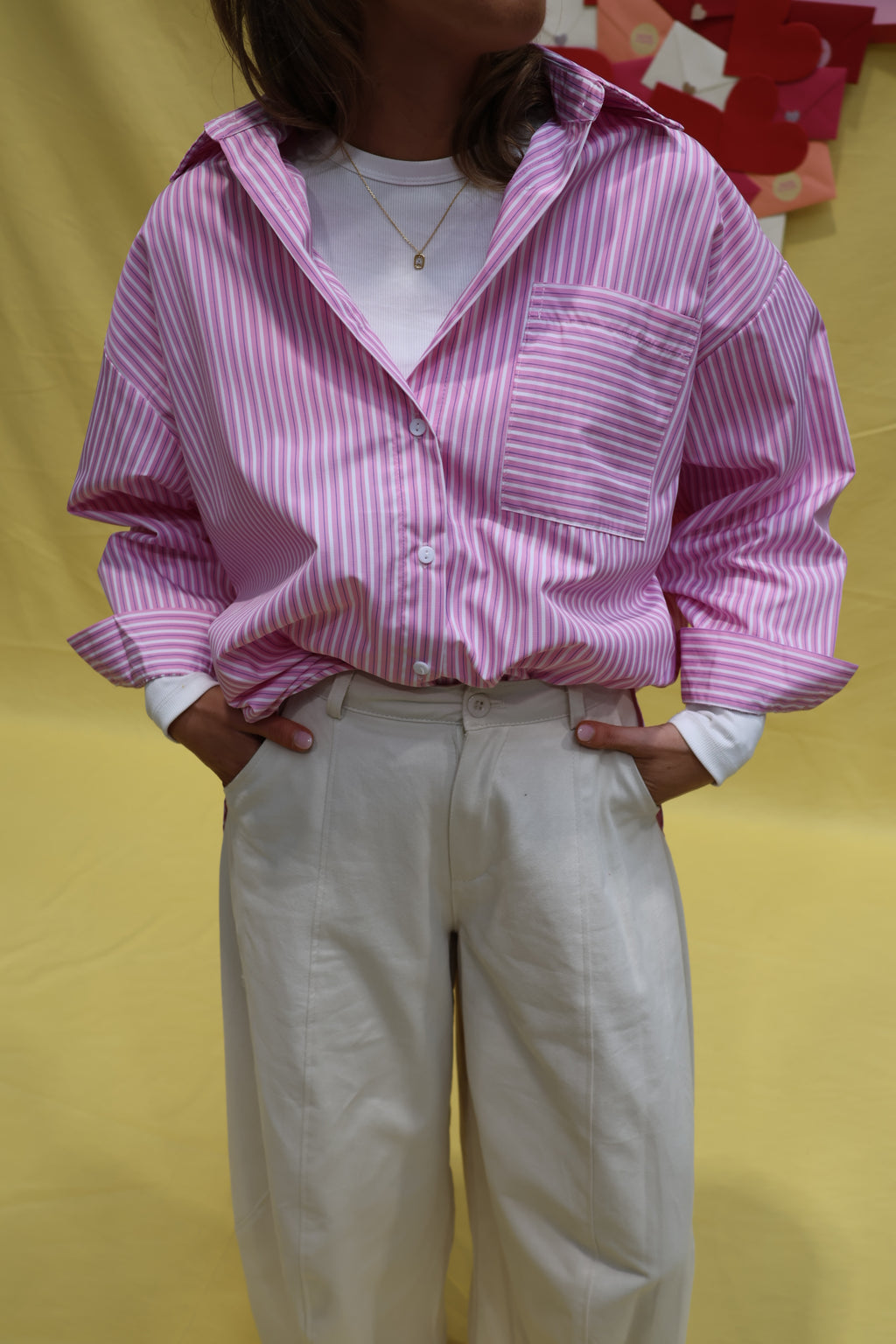 Liesel striped shirt roze