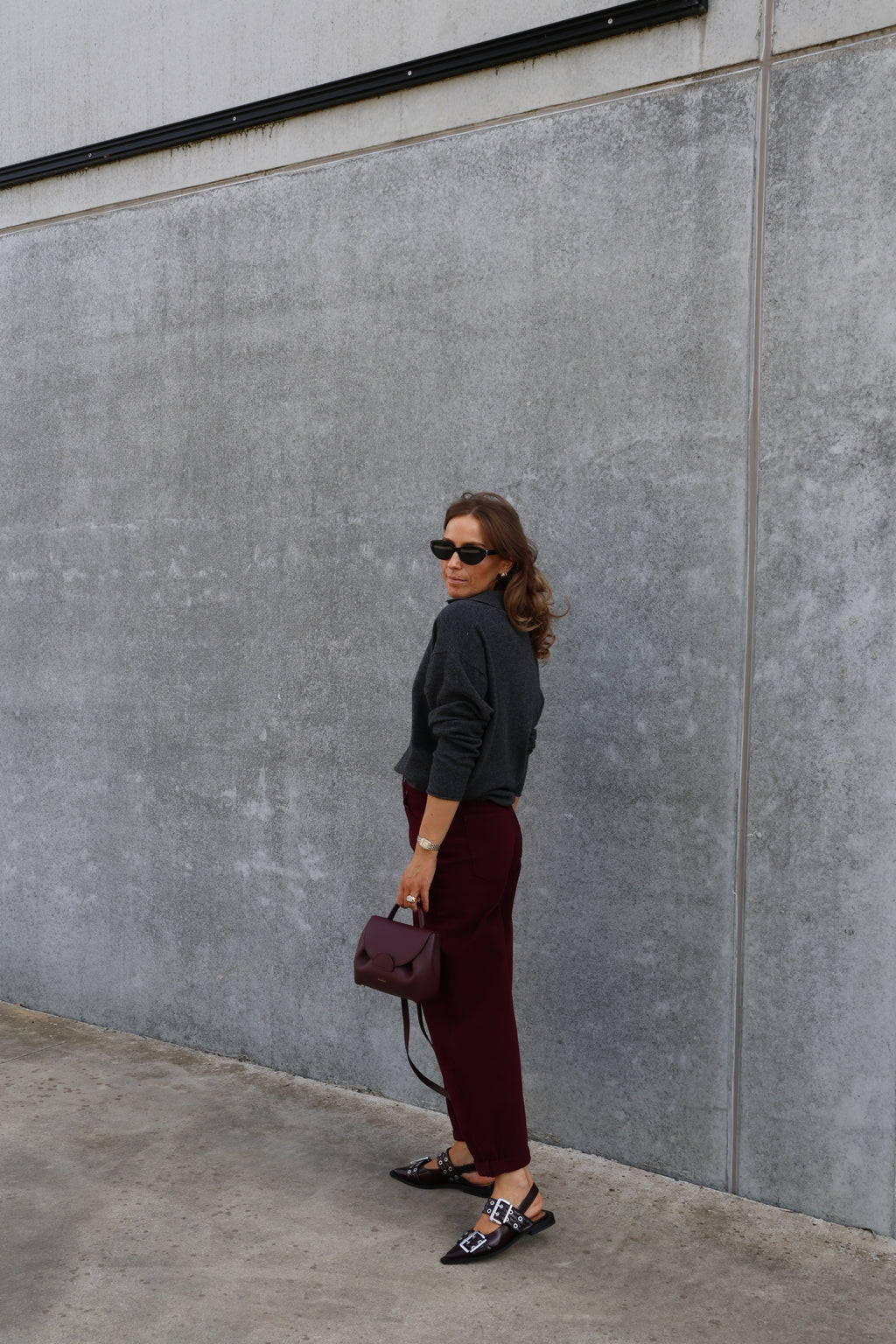 Ophélie balloon jeans bordeaux