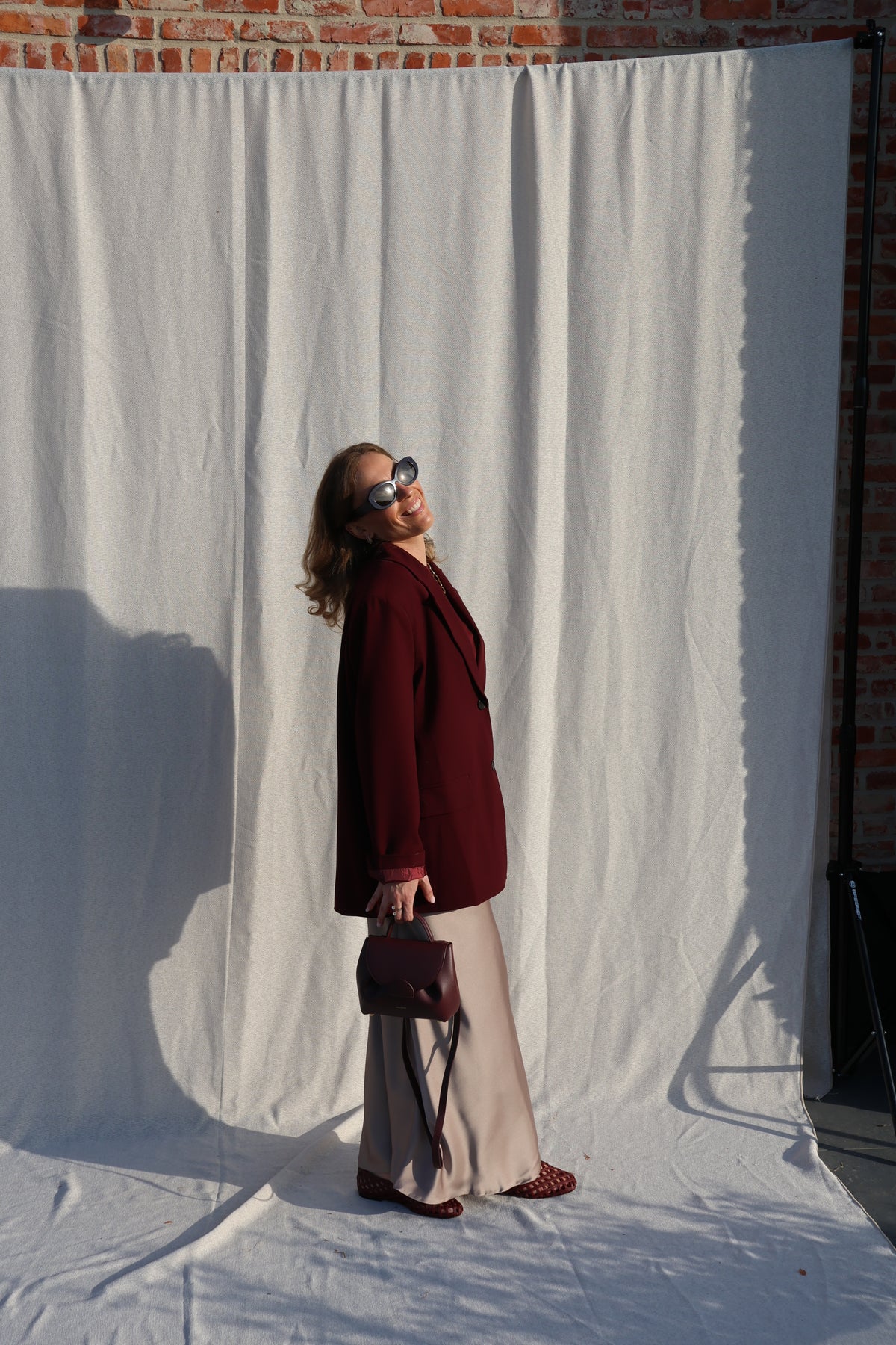 Manou rok satijn beige