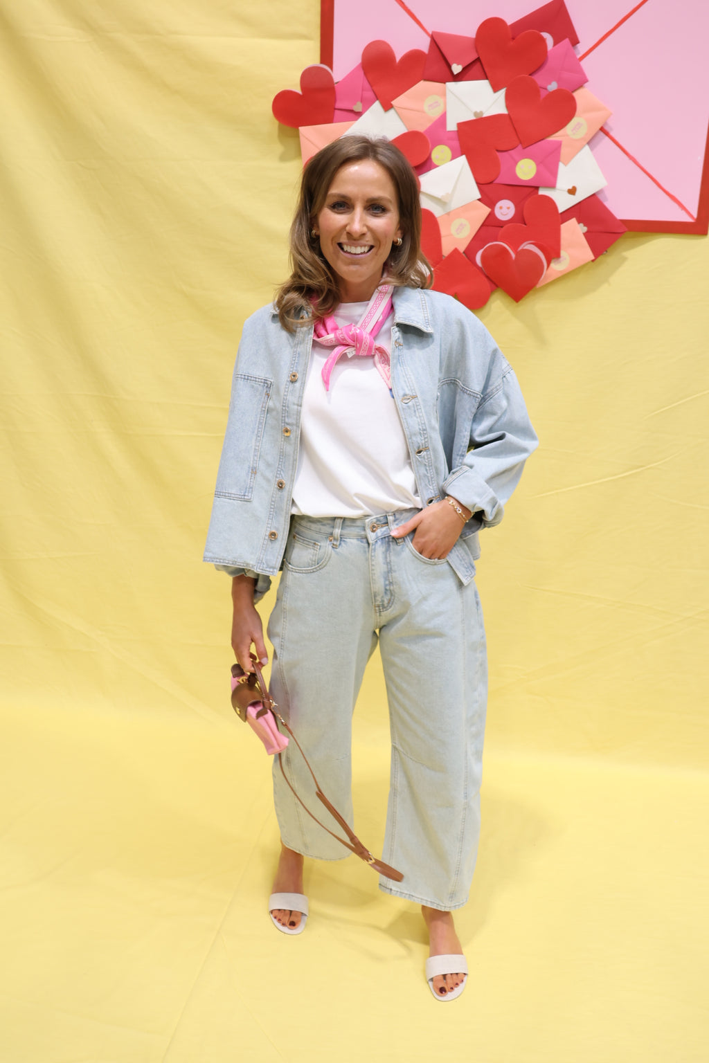 Lily print scarf pink