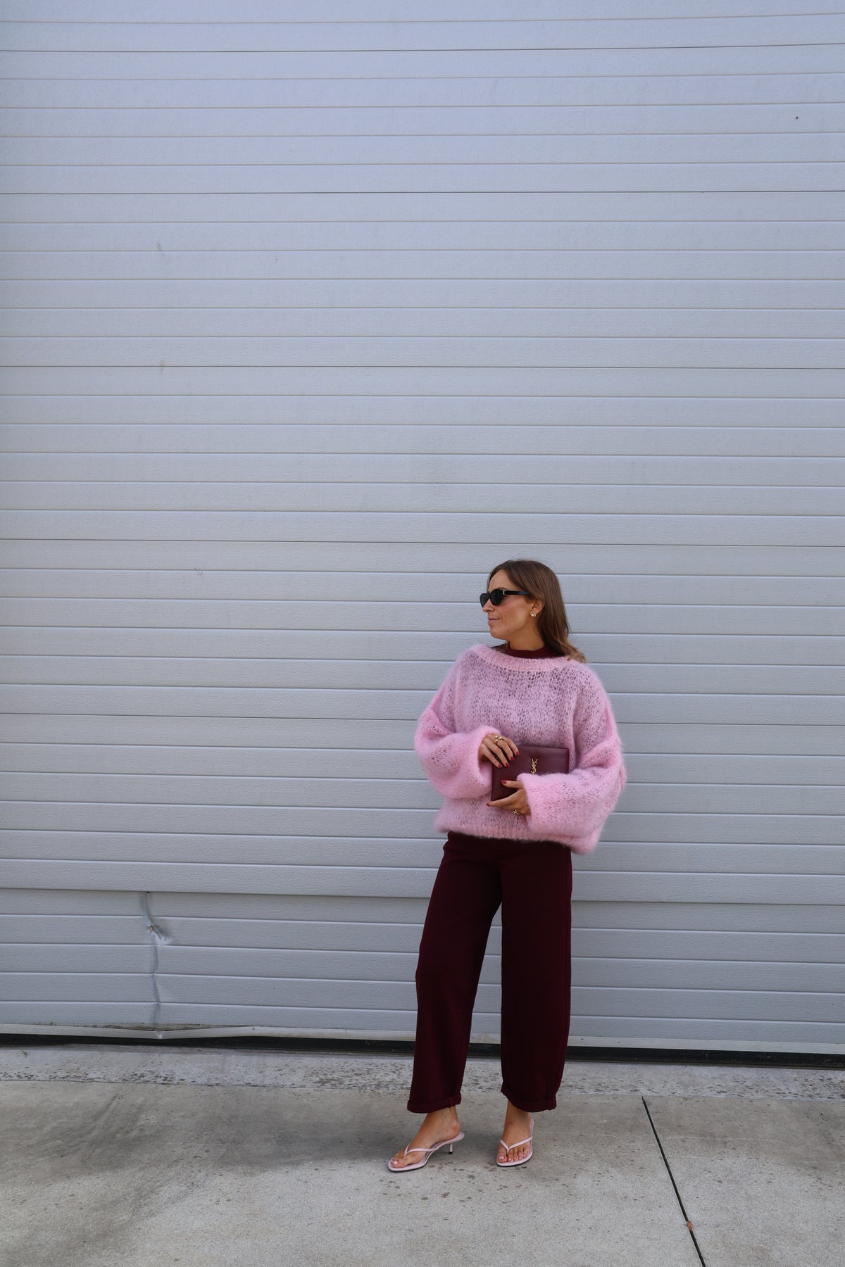 Zoë mesh top bordeaux