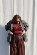 Eva mesh top bordeaux