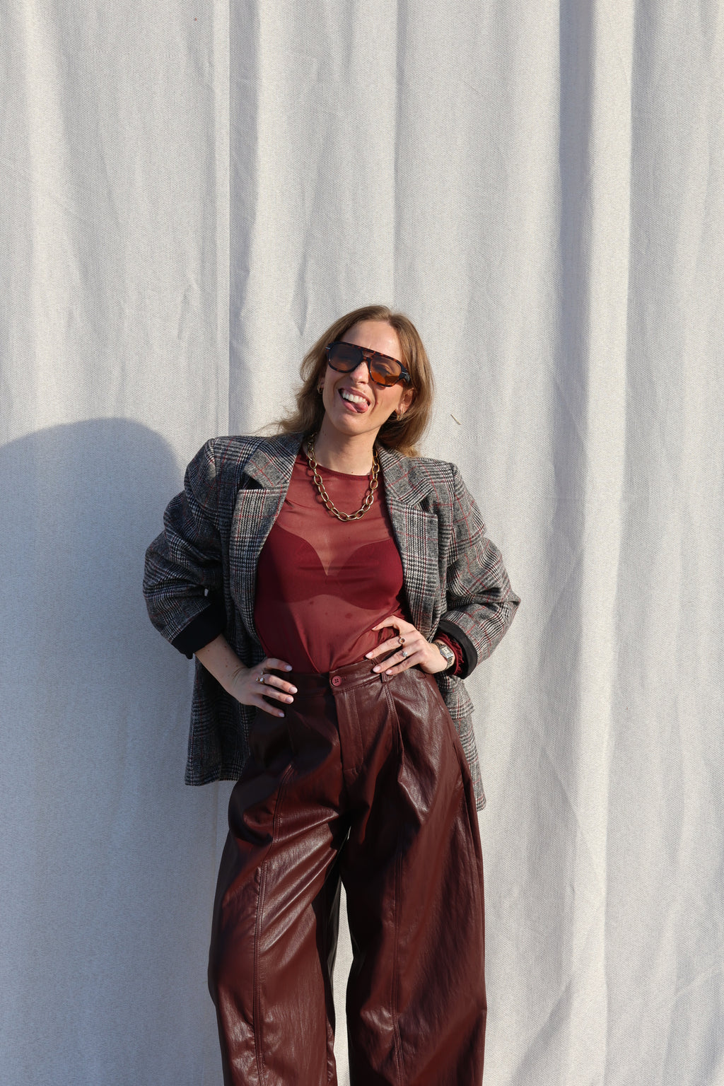 Eva mesh top bordeaux
