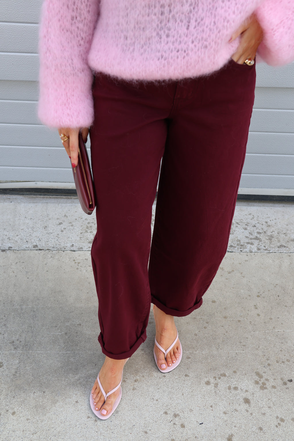 Ophélie balloon jeans bordeaux