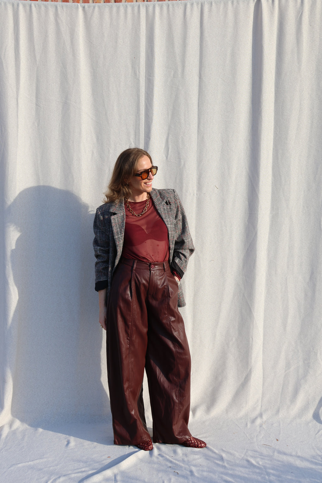 Eva mesh top bordeaux