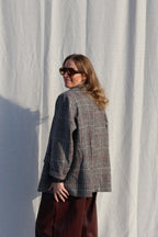 Lara geruite blazer grijs