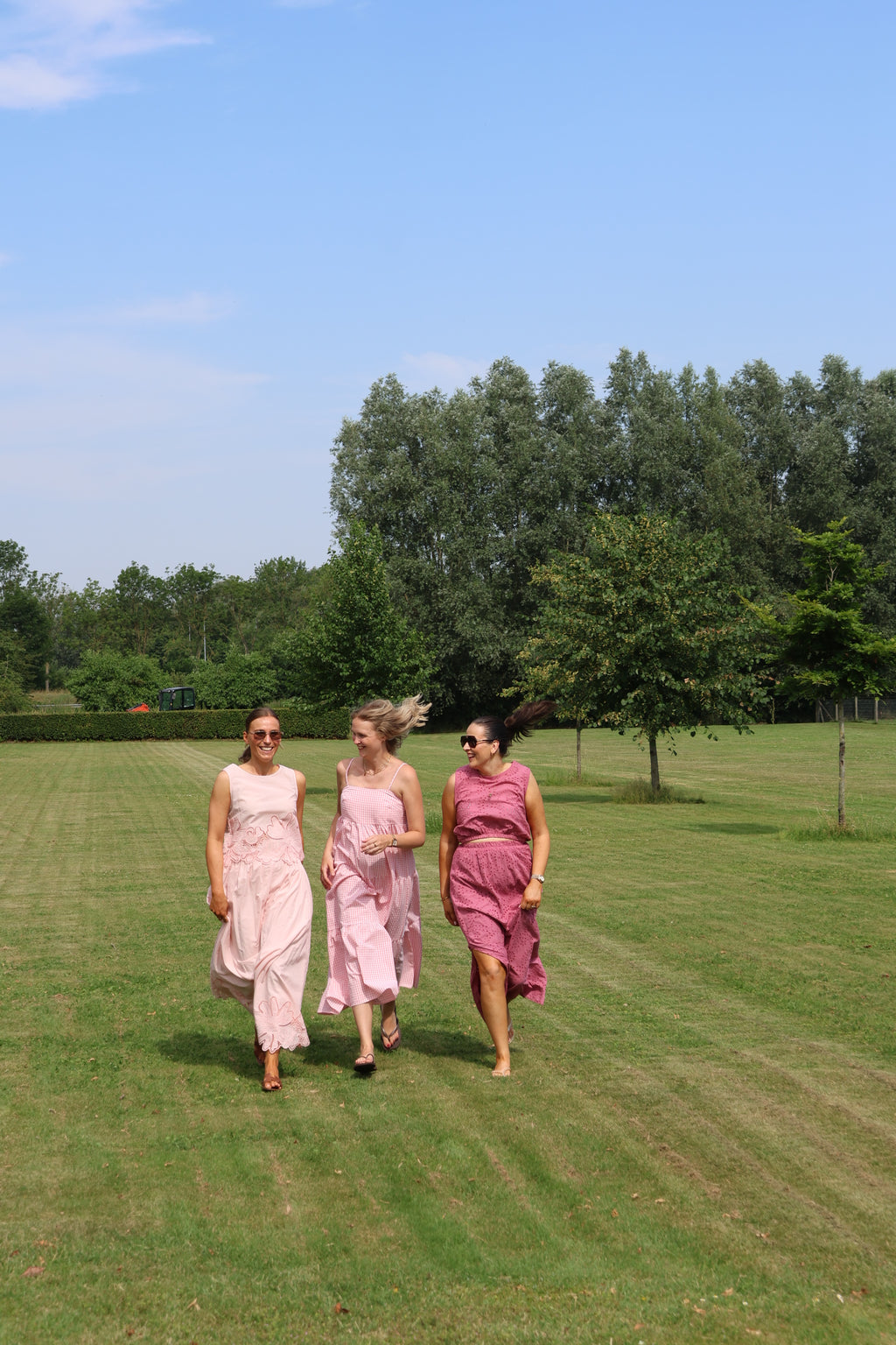 Camilla maxi rok met kant roze
