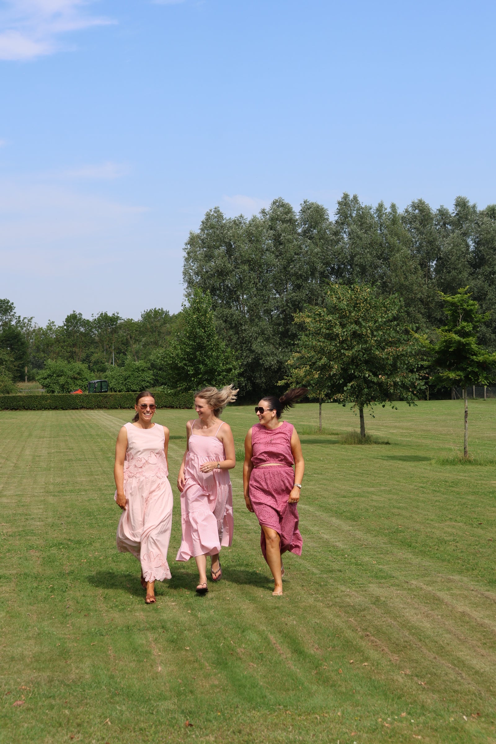 Camilla maxi rok met kant roze
