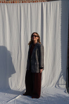 Lara geruite blazer grijs
