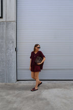 Rune lace short bordeaux
