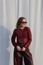 Eva mesh top bordeaux
