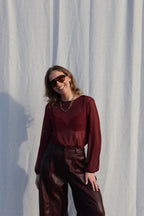Eva mesh top bordeaux