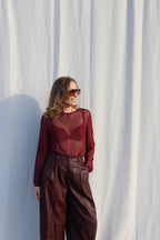 Eva mesh top bordeaux