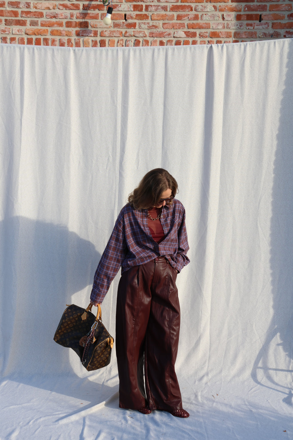 Ranie geruit hemd bordeaux