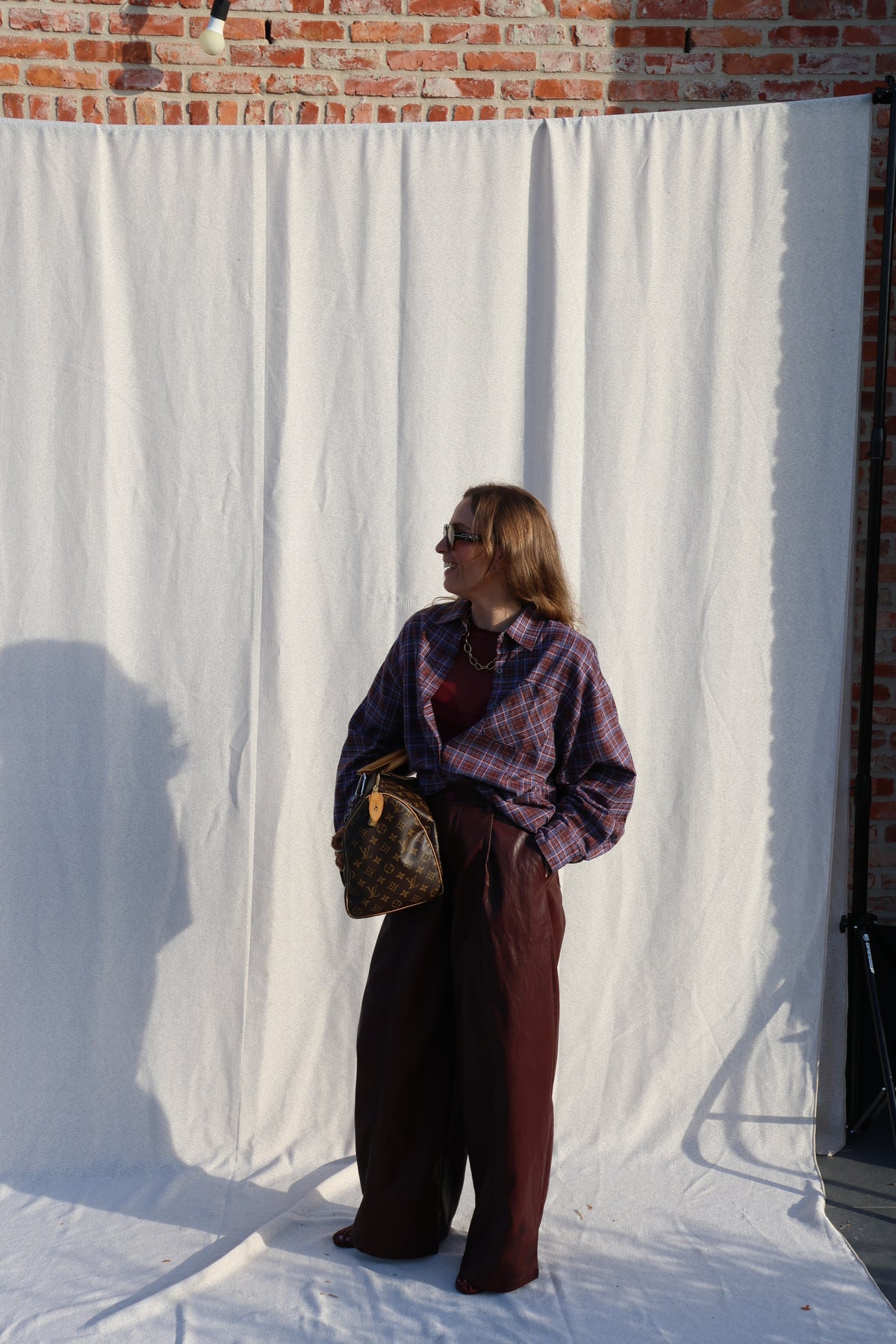 Ranie geruit hemd bordeaux
