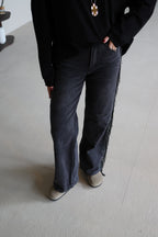 Liselle fringes denim grey