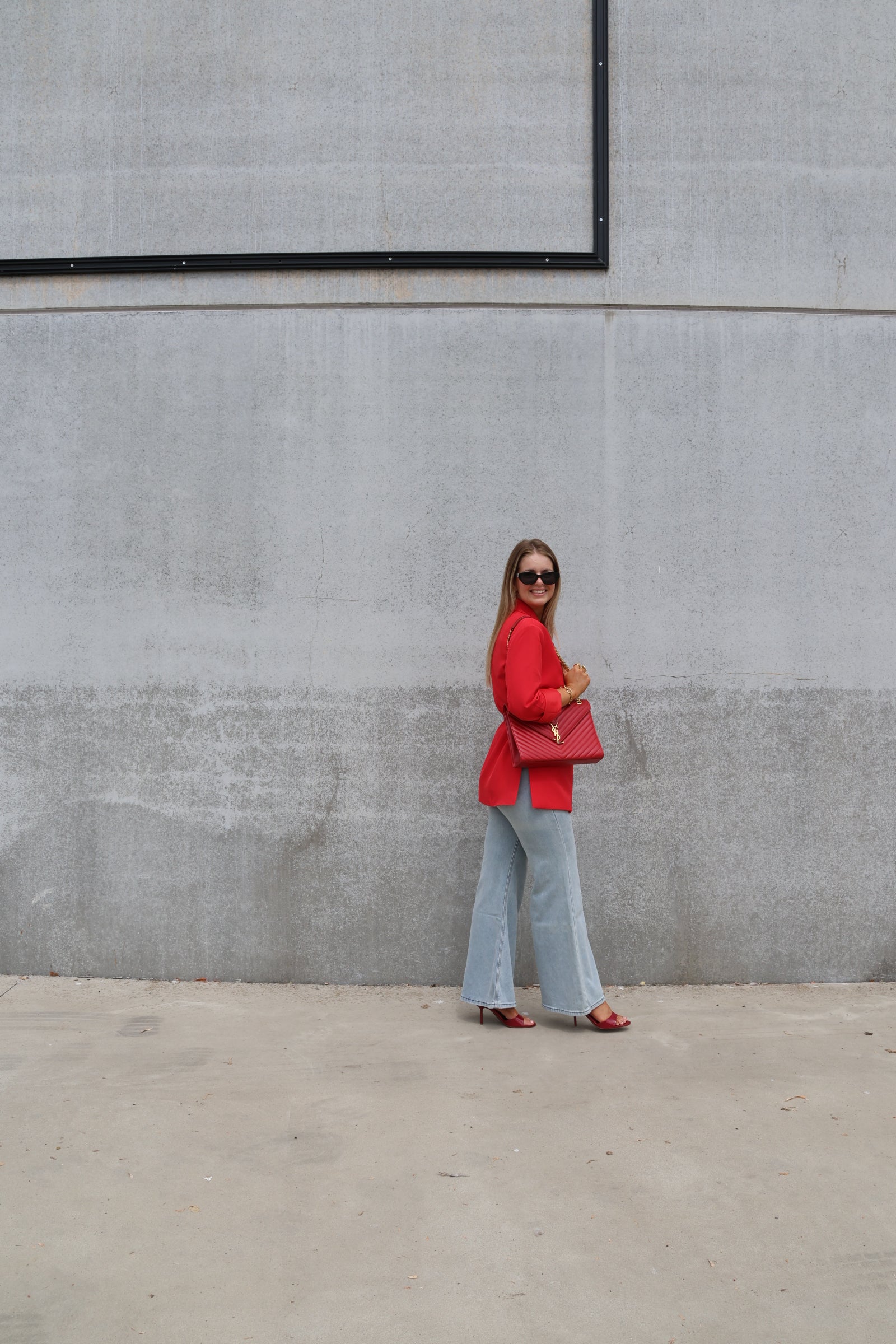 Bea oversized blazer rood