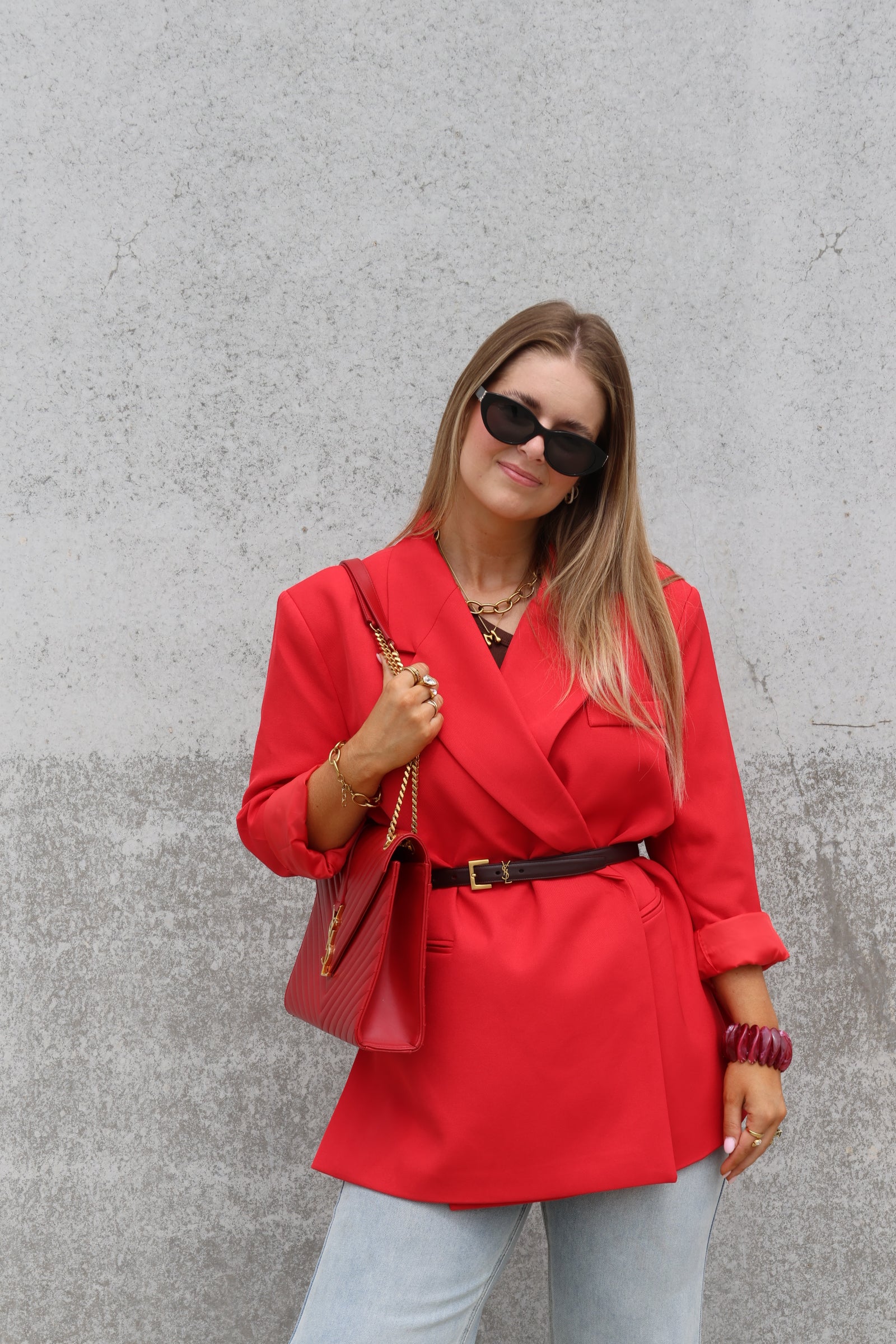 Bea oversized blazer rood