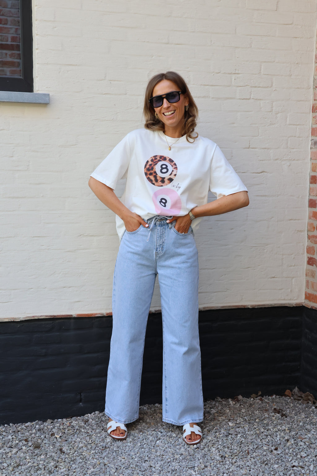 Lucky number T-shirt wit