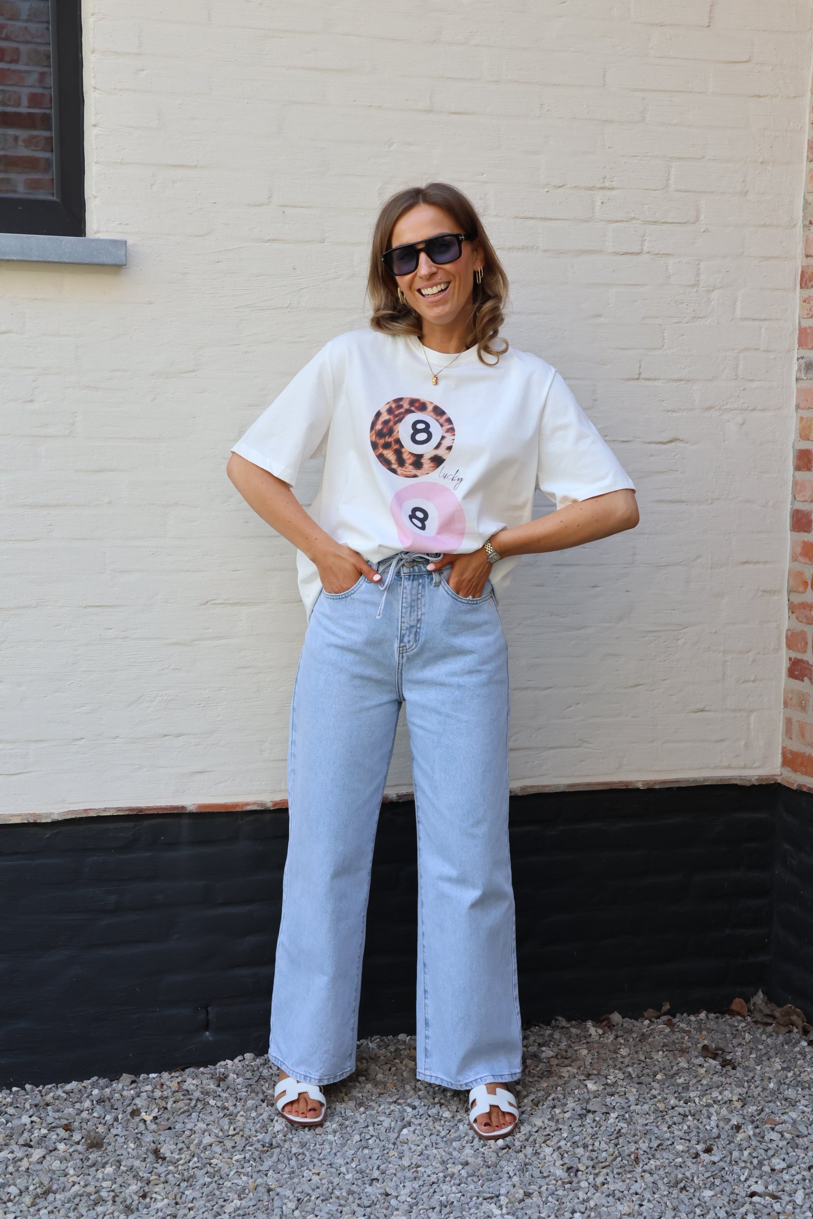 Lucky number T-shirt wit
