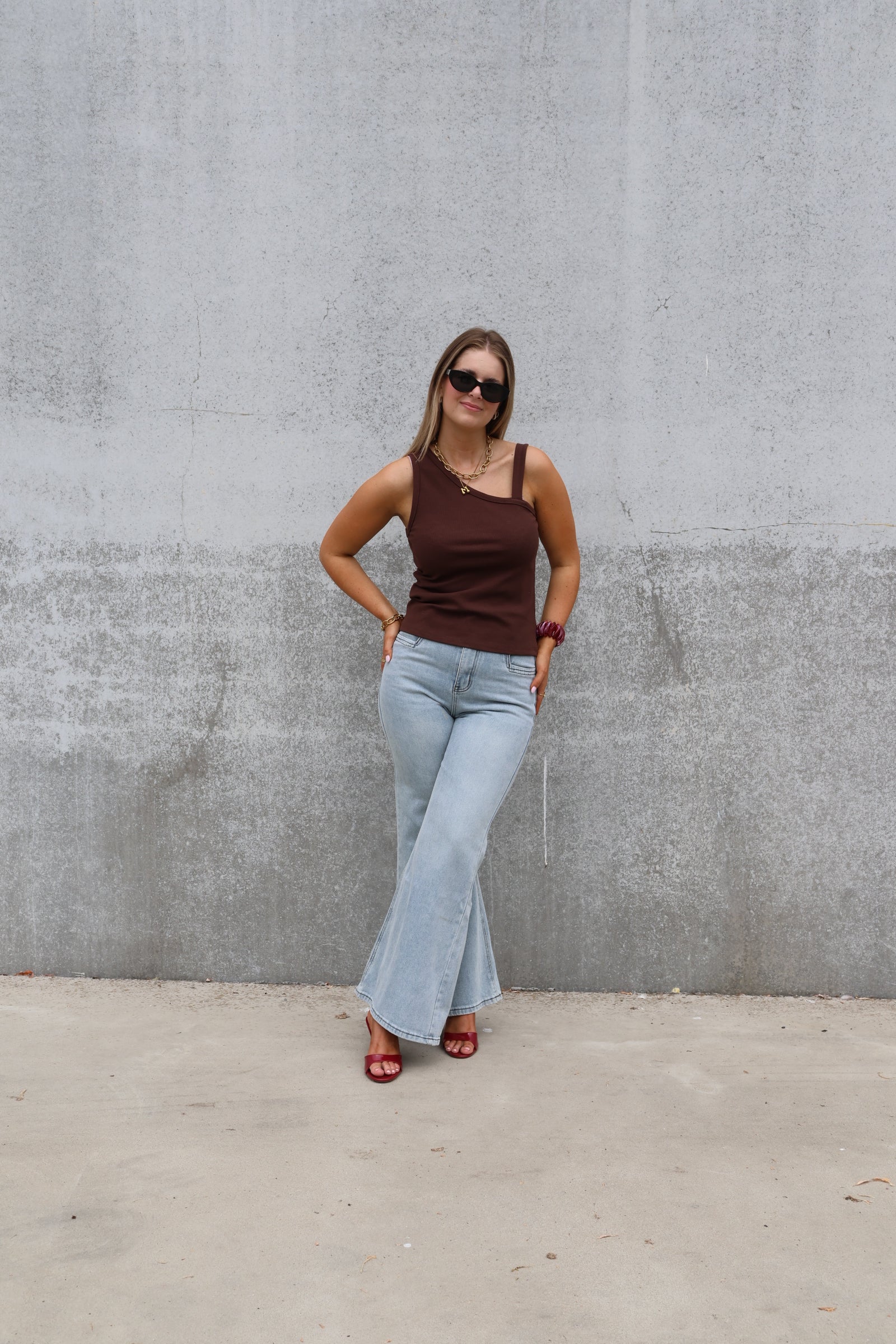 Fenna flared jeans light denim