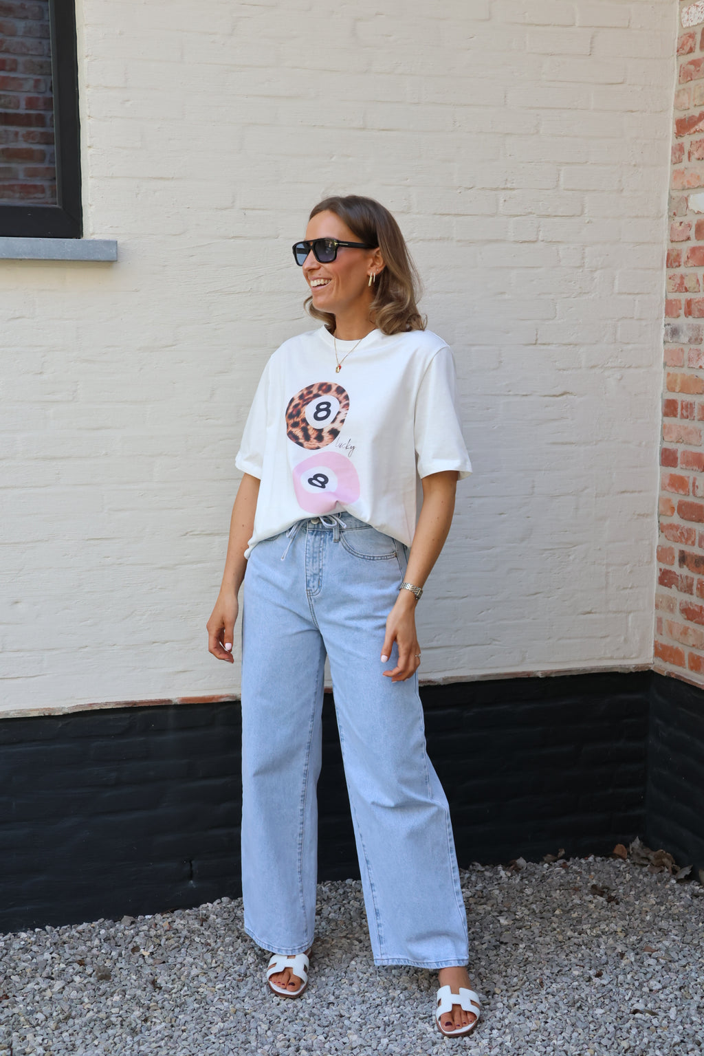 Lucky number T-shirt wit