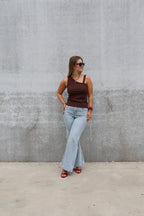 Mila assymetrische top bruin
