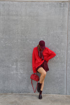 Annabel oversized longsleeve rood