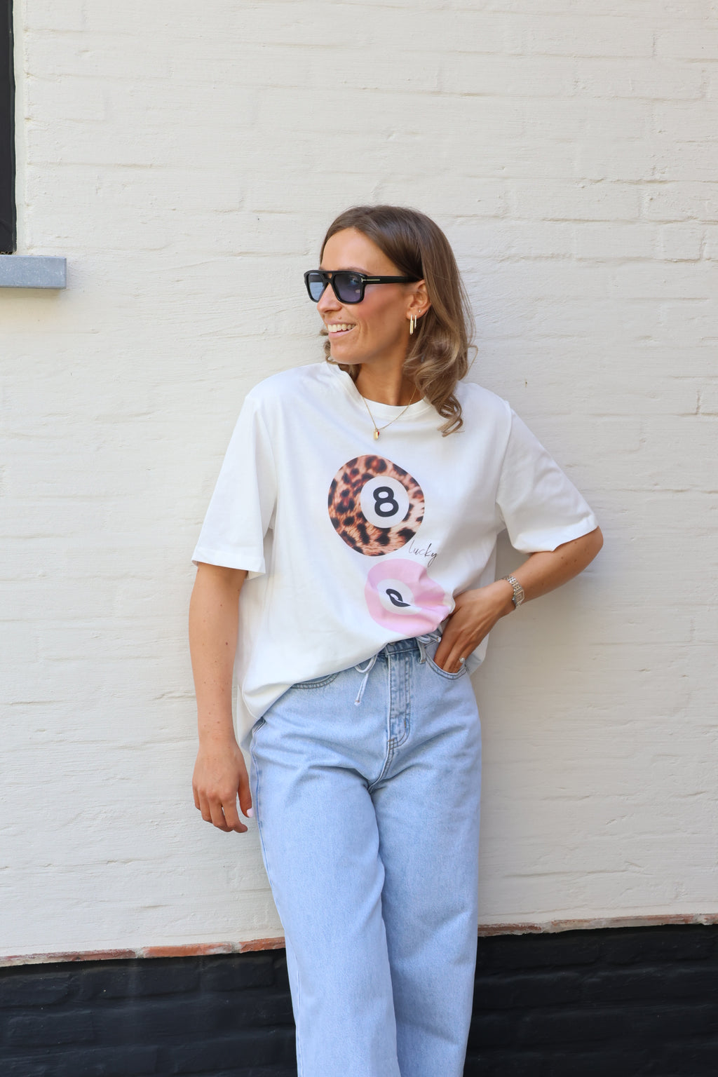 Lucky number T-shirt wit
