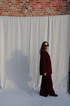 Lune pantalon met detail bordeaux