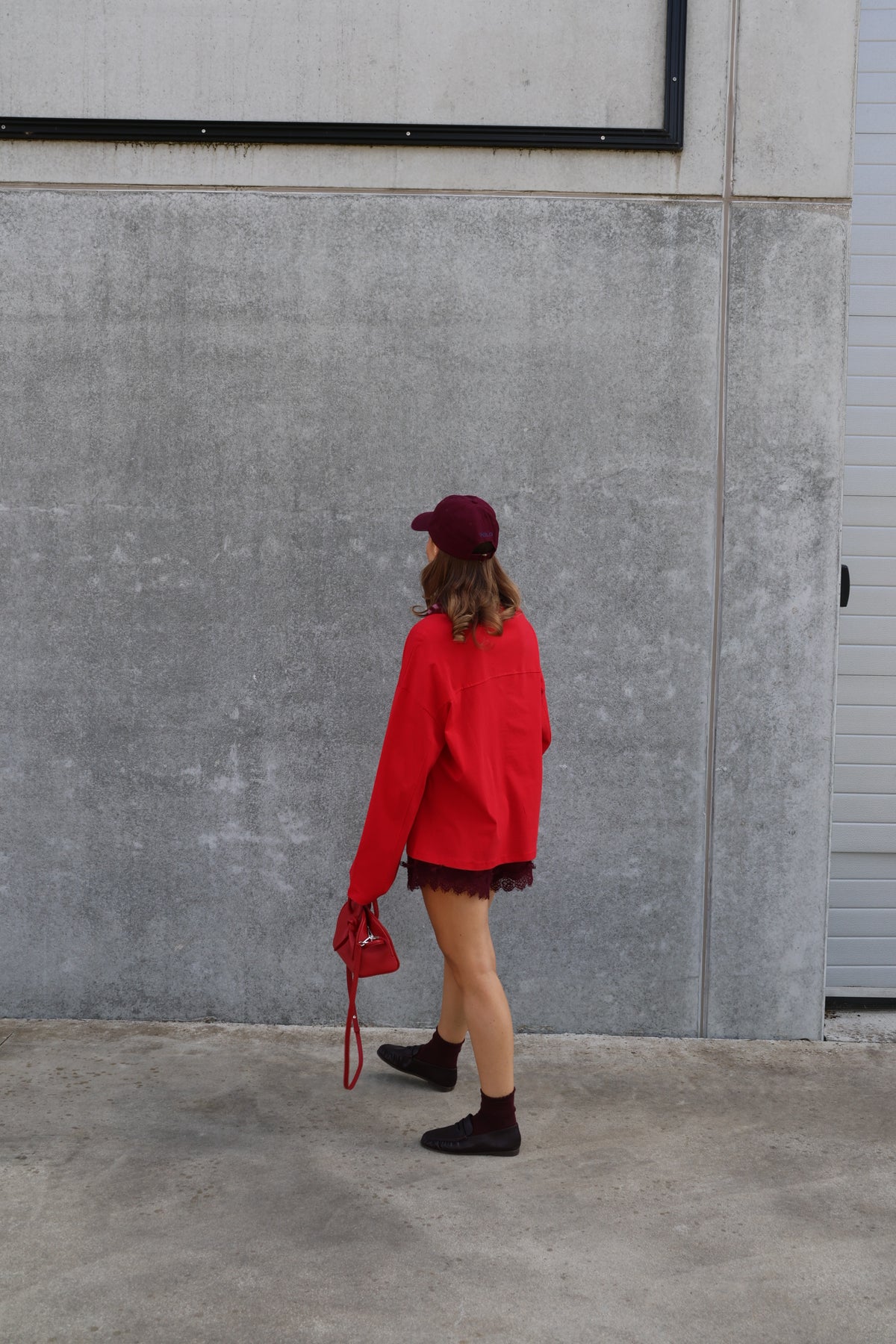 Annabel oversized longsleeve rood