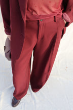 Lune pantalon met detail bordeaux