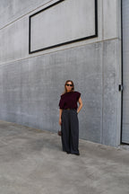 Leni top met brede hals dark berry