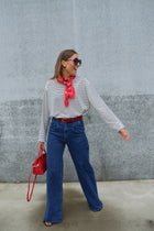 Isaura gestreepte longsleeve marine